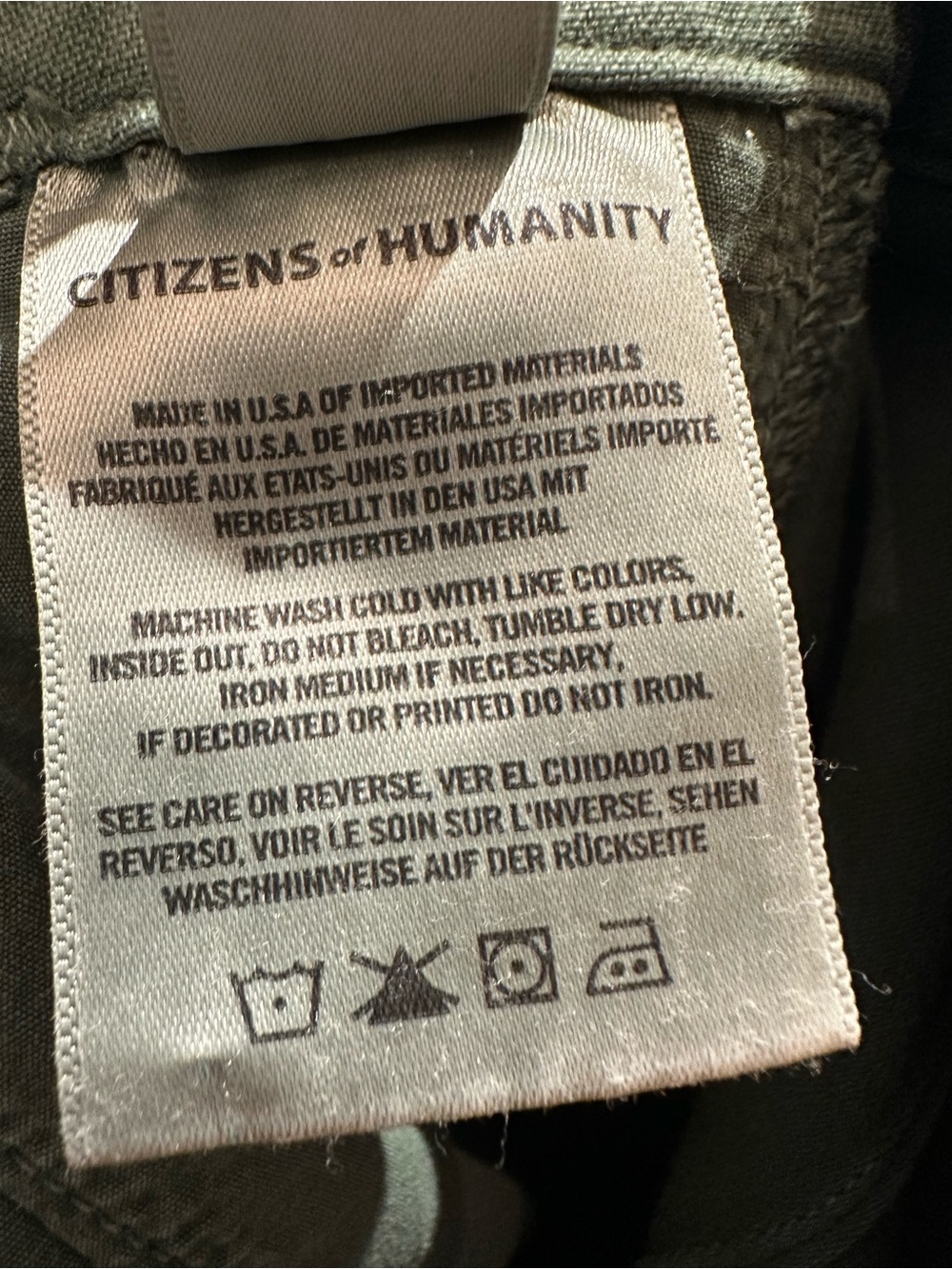 CITIZENS OF HUMANITY Khaki Wide-Legged Cargo Pants - Picture 8 of 9